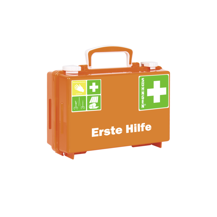 Erste Hilfe Koffer leer Verbandskoffer Verbandskasten Orange mit  Wandhalterung