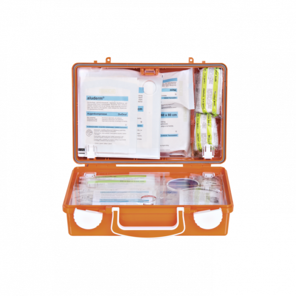 Kit di pronto soccorso QUICK-CD Standard arancione con riempimento Standard secondo DIN 13157
