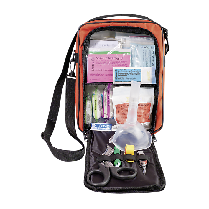 Erste-Hilfe-Tasche Scout Schulausflüge, gefüllt. Nylon orange-schwarz. Dim.  310 x 225 x 70 mm kaufen