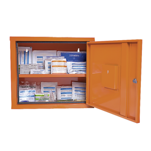 Armoire à pharmacie JUNIORSAFE NormPlus, orange avec remplissage Norme selon DIN 13157