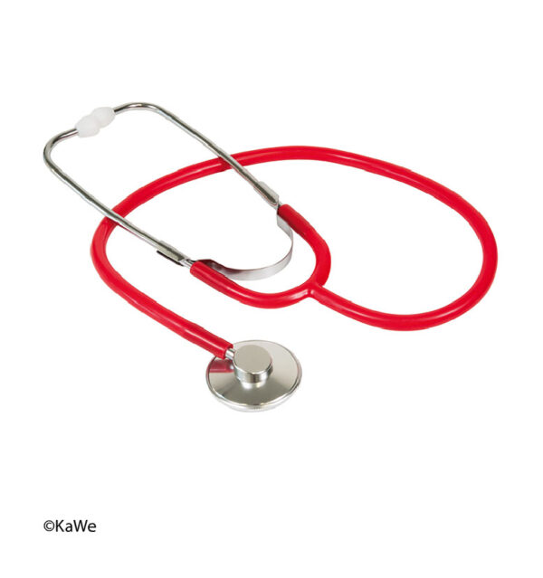 06.10300.012 Stetoscopio a testa piatta, stetoscopio singolo, rosso