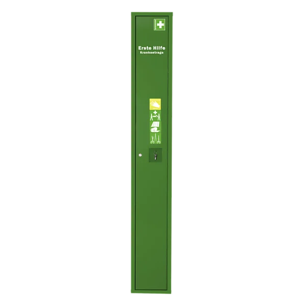 Armoire pour brancard SAFE N 1 x pliable, remplie, vert