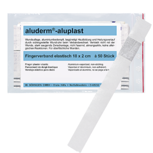 aluderm-aluplast bandage pour doigt, élastique, env. 18 x 2 cm, 50 pièces