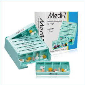 20-13-400-TUER Medi-7 Medikamentendosierer türkis Aufdruck Deutsch