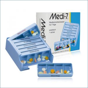 20-13-400-BLAU Medi-7 Medikamentendosierer blau Aufdruck Deutsch