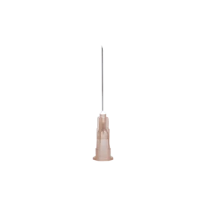 Cannula monouso confezionata singolarmente in modo sterile, misura 18, G 26, marrone, 0,45 x 23 mm