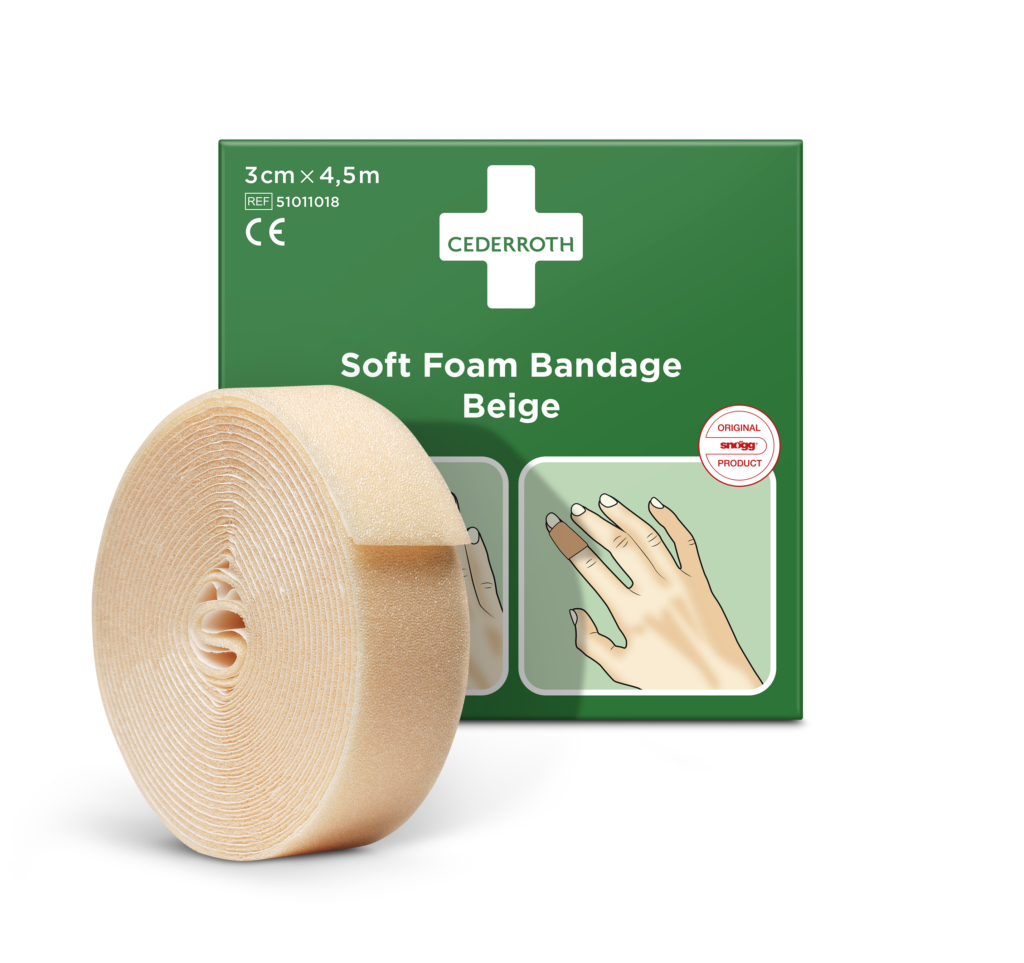 CEDERROTH Soft Foam Bandage, Schaumbandage beige, elastisch und  selbsthaftend. Dim. 3 cm x 4,5 m. kaufen