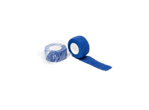 Kohäsiv Binde, elastisch, 2.5cm x 4.5m, blau