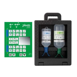 PLUM iBOX für 2 Augenspülflaschen Duo mit 1 x 500 ml pH Neutral und 1 x 1000 ml 0.9 NaCl