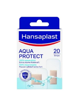 Cerotto Hansaplast® AQUA PROTECT, strips impermeabile. Confezione da 20 pezzi.
