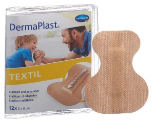 Cerotti elastici per polpastrelli Dermaplast® Textil. Dim. 5 x 6 cm. Confezione da 12 pezzi.