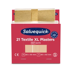 Sparadrap élastique Salvequick, textile XL - 21 pièces par unité. Recharge 6470.