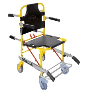 659Y Patiententragstuhl Quick gelb mit 4 Rädern