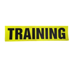 SE-0437-Train Rückenschild TRAINING, gelb. Dim. 32.5 x 8 cm